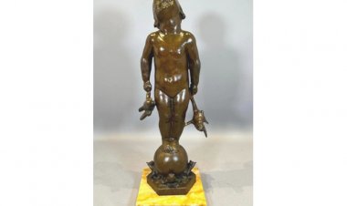 Bronze Fountain by Edith Parsons (1878-1956), Titled Frog Baby, Brings $33,825 in Neue Auctions'