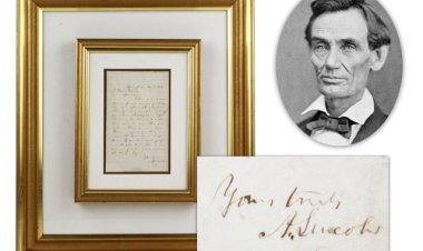 University Archives' Online-Only Auction, April 23rd, will Feature Over 60 Lots Dedicated to Lincoln